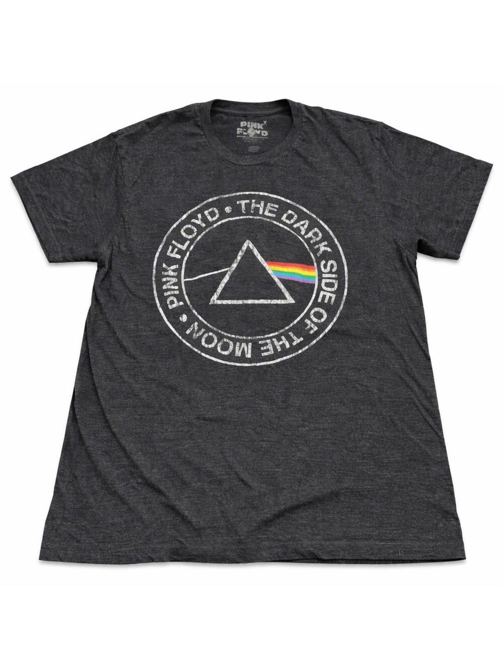 PINK FLOYD Gray Dark Side of the Moon Prism Rock Band T-shirt Sz Large